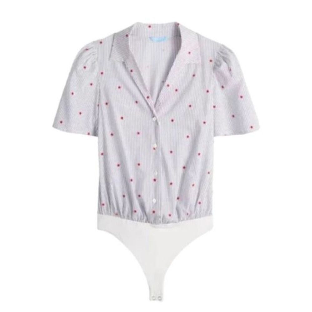 Draper James RSVP‎ Patriotic Linen Blend Bodysuit-Size XL